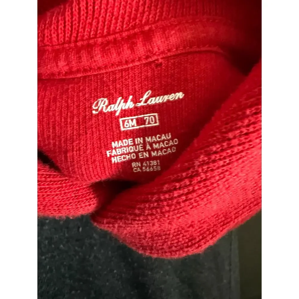 POLO RALPH LAUREN Baby Boys French Rib Cotton‎ Coverall in red